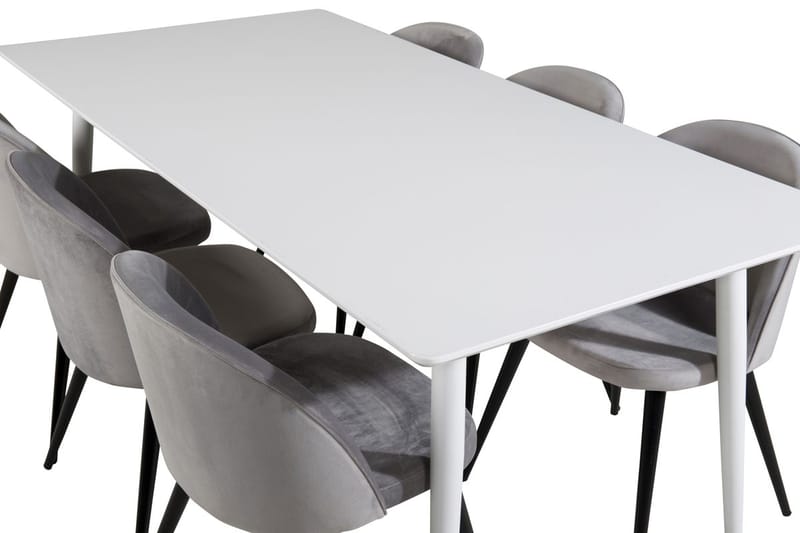 Polar Matbord 180 cm med 6 Velvet Köksstol Sammet - Möbler - Matplats - Matgrupp & matbord med stolar