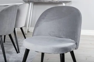 Polar Matbord 180 cm med 6 Velvet Köksstol Sammet - Möbler - Matplats - Matgrupp & matbord med stolar
