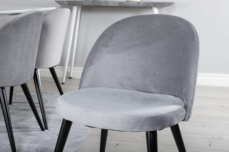 Polar Matbord 180 cm med 6 Velvet Köksstol Sammet - Möbler - Matplats - Matgrupp & matbord med stolar