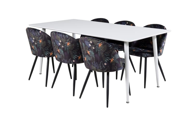 Polar Matbord 180 cm med 6 Velvet Matstol - Möbler - Matplats - Matgrupp & matbord med stolar