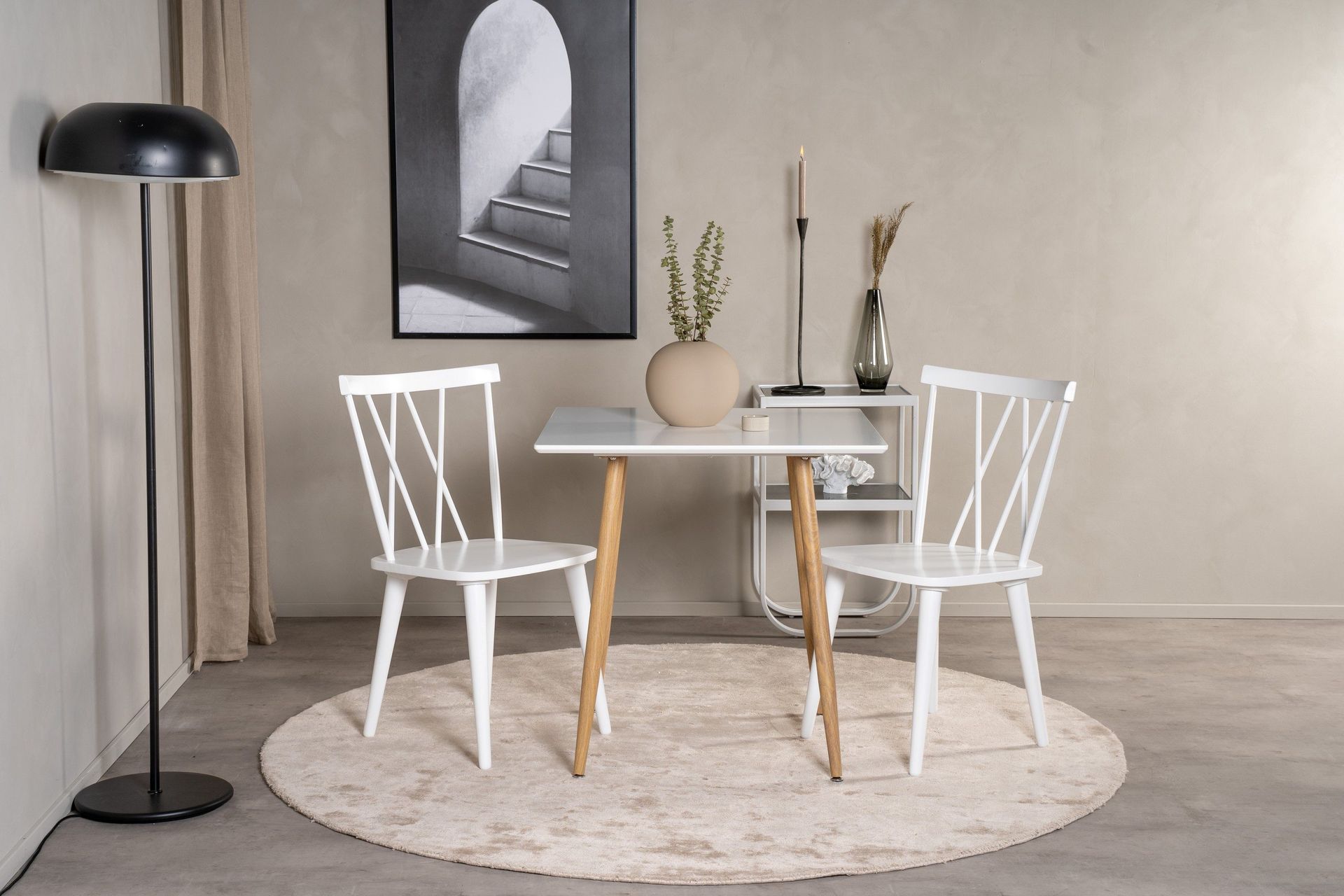 polar matbord 75 cm - vit