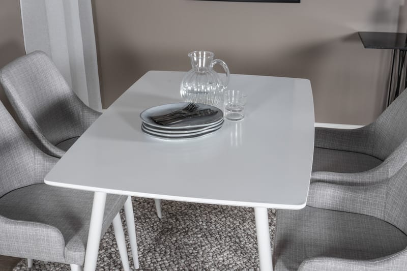 Polar Matgrupp 120 cm Rektangulär med 4 Plaza stolar - Grå - Möbler - Matplats - Matgrupp & matbord med stolar