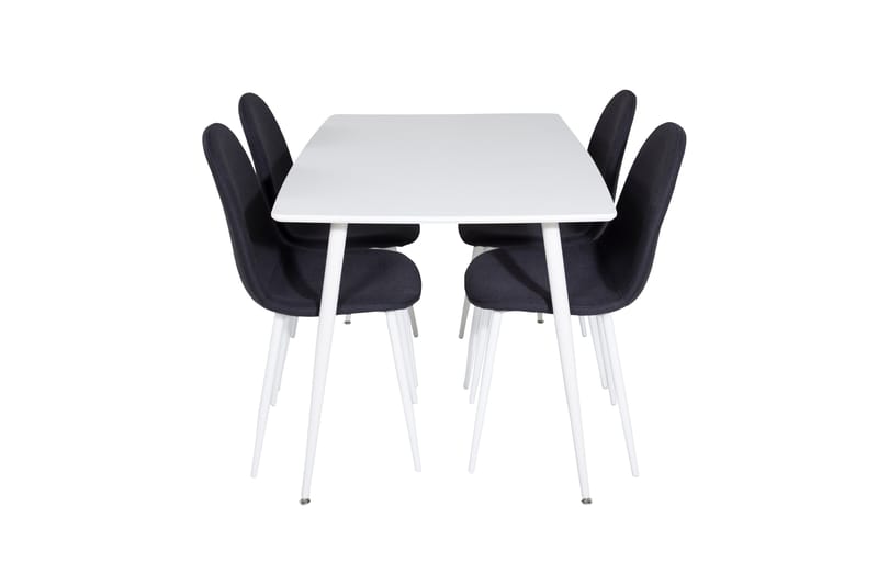 Polar Matgrupp 120 cm Rektangulär med 4 Polar stolar, Svart