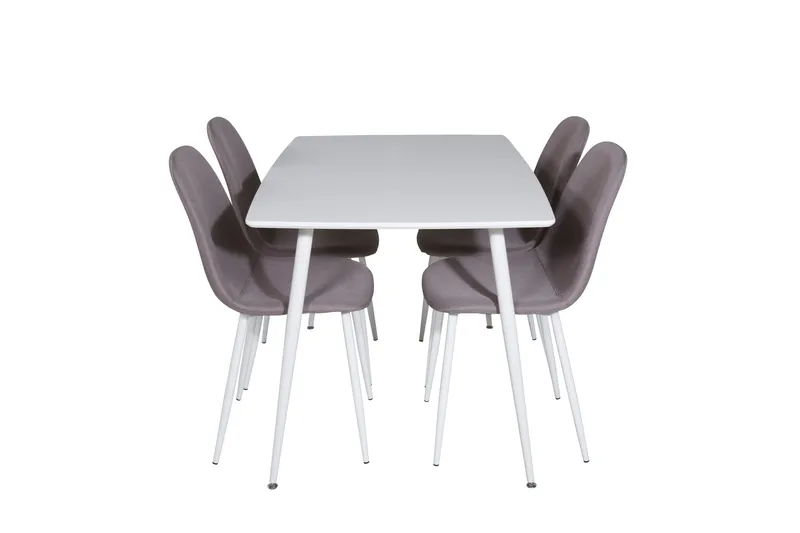 Polar Matgrupp 120 cm Rektangulär med 4 Polar stolar, Grå