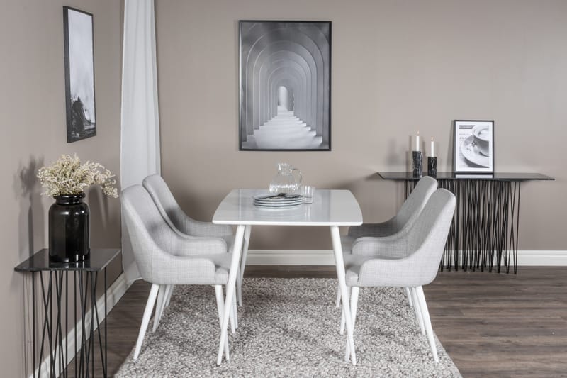 Polar Matgrupp 120 cm Rektangulär med 4 Plaza stolar - Grå - Möbler - Matplats - Matgrupp & matbord med stolar