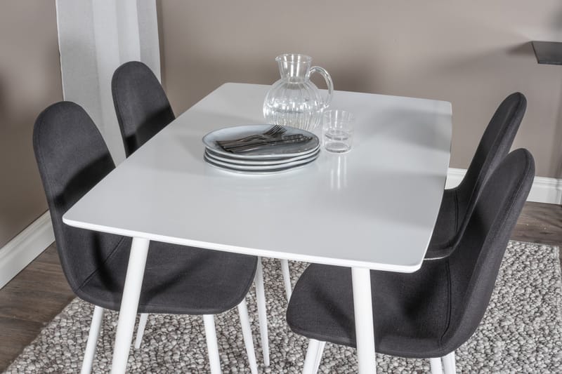 Polar Matgrupp 120 cm Rektangulär med 4 Polar stolar - Svart - Möbler - Matplats - Matgrupp & matbord med stolar