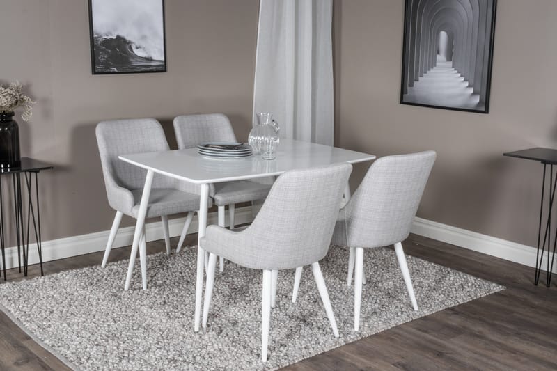 Polar Matgrupp 120 cm Rektangulär med 4 Plaza stolar - Grå - Möbler - Matplats - Matgrupp & matbord med stolar