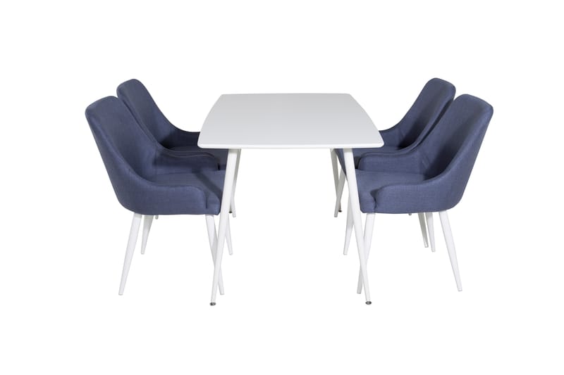 Polar Matgrupp 120 cm Rund med 4 Plaza stolar - Blå - Möbler - Matplats - Matgrupp & matbord med stolar