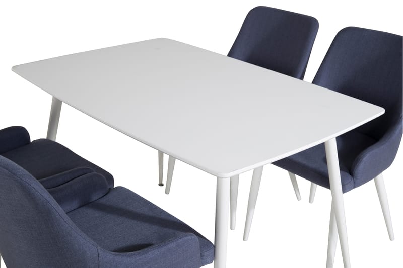Polar Matgrupp 120 cm Rund med 4 Plaza stolar - Blå - Möbler - Matplats - Matgrupp & matbord med stolar