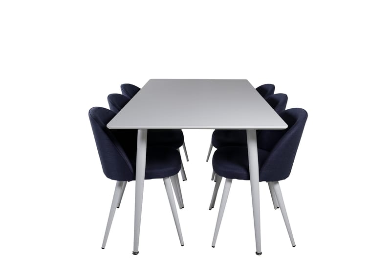 Polar Matgrupp 180 cm Rektangul�är med 6 Velvet stolar - Svart - Möbler - Matplats - Matgrupp & matbord med stolar