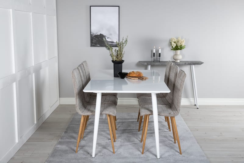 Polar Matgrupp 180 cm Rektangulär med 6 Windu Lyx stolar - Ljusgrå - Möbler - Matplats - Matgrupp & matbord med stolar