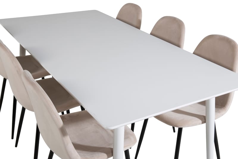 Polar Matgrupp 180 cm Rektangulär med 6 Polar stolar - Beige - Möbler - Matplats - Matgrupp & matbord med stolar