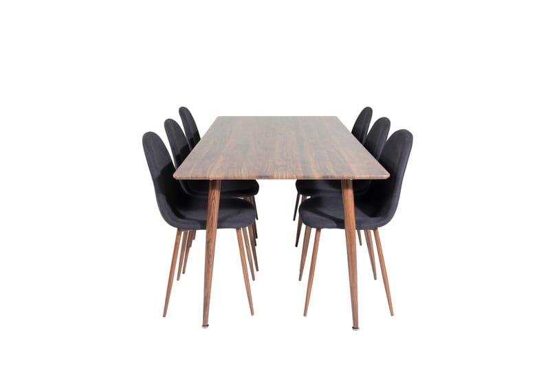 Polar Matgrupp 180 cm Rektangulär med 6 Polar stolar, Svart