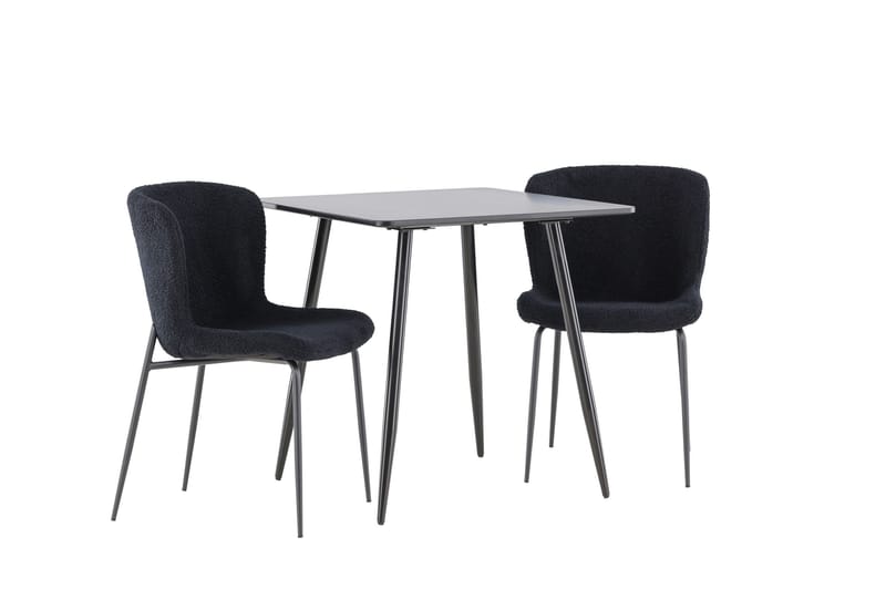 Polar Matgrupp 75 cm Kvadratisk med 2 Modesto stolar - Svart/Svart - Möbler - Matplats - Matgrupp & matbord med stolar