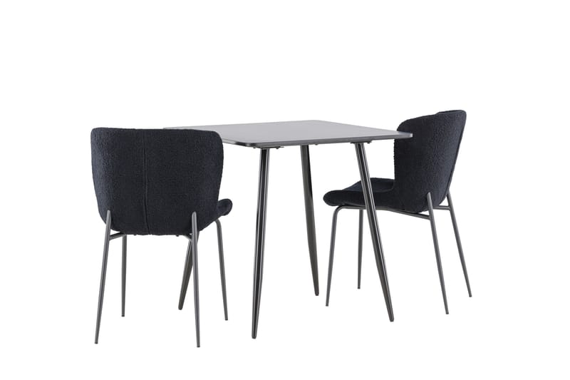 Polar Matgrupp 75 cm Kvadratisk med 2 Modesto stolar - Svart/Svart - Möbler - Matplats - Matgrupp & matbord med stolar