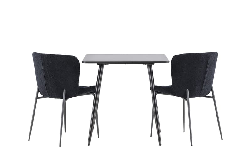Polar Matgrupp 75 cm Kvadratisk med 2 Modesto stolar - Svart/Svart - Möbler - Matplats - Matgrupp & matbord med stolar