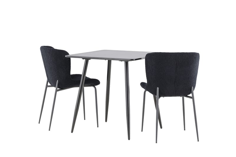 Polar Matgrupp 75 cm Kvadratisk med 2 Modesto stolar - Svart/Svart - Möbler - Matplats - Matgrupp & matbord med stolar
