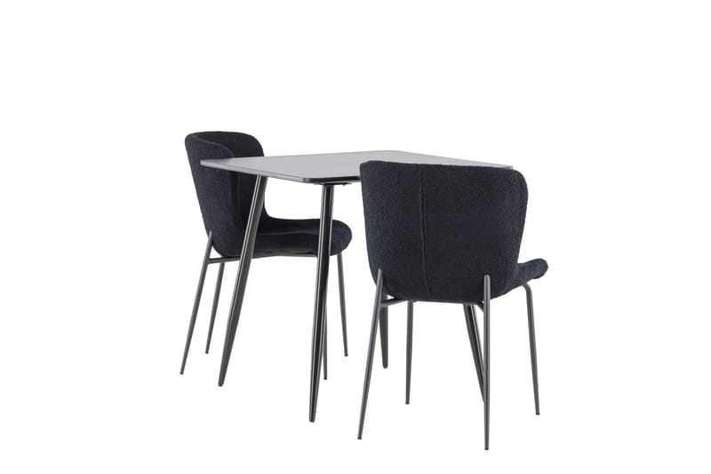Polar Matgrupp 75 cm Kvadratisk med 2 Modesto stolar - Svart/Svart - Möbler - Matplats - Matgrupp & matbord med stolar