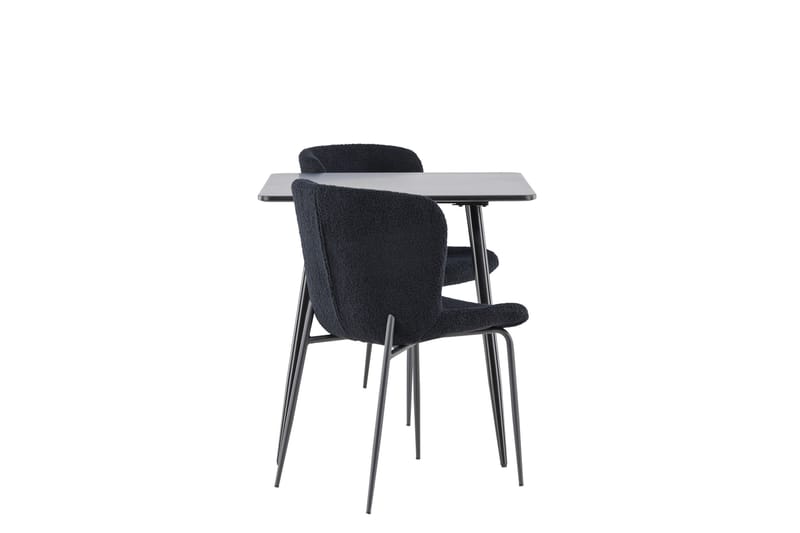 Polar Matgrupp 75 cm Kvadratisk med 2 Modesto stolar - Svart/Svart - Möbler - Matplats - Matgrupp & matbord med stolar