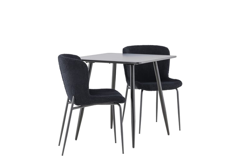 Polar Matgrupp 75 cm Kvadratisk med 2 Modesto stolar - Svart/Svart - Möbler - Matplats - Matgrupp & matbord med stolar