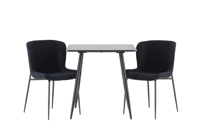 Polar Matgrupp 75 cm Kvadratisk med 2 Modesto stolar - Svart/Svart - Möbler - Matplats - Matgrupp & matbord med stolar