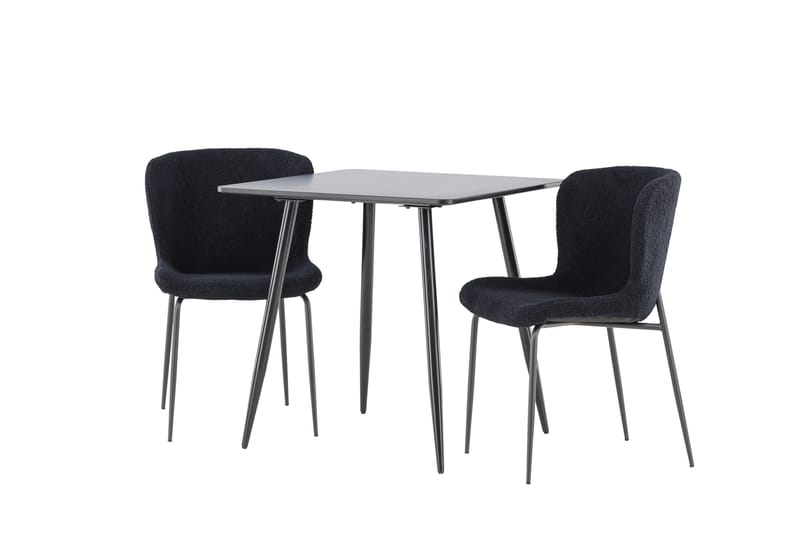 Polar Matgrupp 75 cm Kvadratisk med 2 Modesto stolar - Svart/Svart - Möbler - Matplats - Matgrupp & matbord med stolar