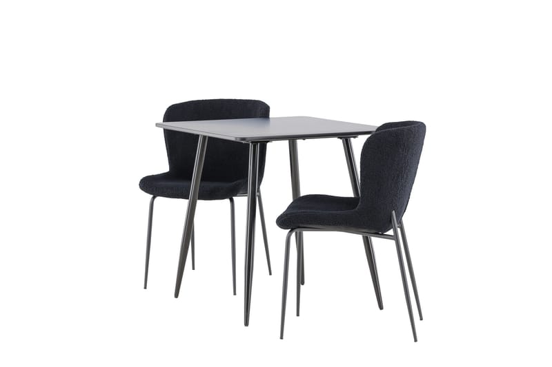 Polar Matgrupp 75 cm Kvadratisk med 2 Modesto stolar - Svart/Svart - Möbler - Matplats - Matgrupp & matbord med stolar