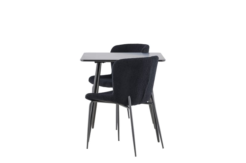 Polar Matgrupp 75 cm Kvadratisk med 2 Modesto stolar - Svart/Svart - Möbler - Matplats - Matgrupp & matbord med stolar