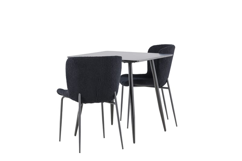 Polar Matgrupp 75 cm Kvadratisk med 2 Modesto stolar - Svart/Svart - Möbler - Matplats - Matgrupp & matbord med stolar