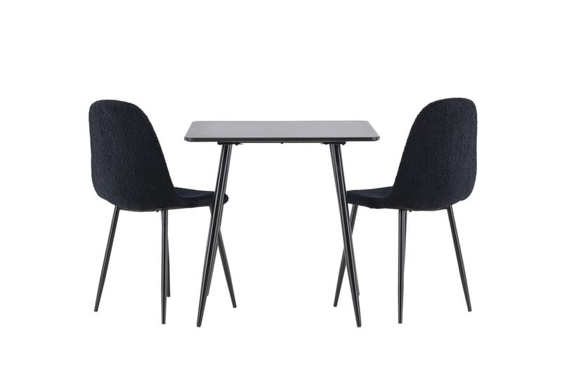 Polar Matgrupp 75 cm Kvadratisk med 2 Polar stolar - Svart/Svart - Möbler - Matplats - Matgrupp & matbord med stolar