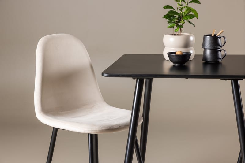 Polar Matgrupp 75 cm Kvadratisk med 2 Polar stolar - Svart/Beige - Möbler - Matplats - Matgrupp & matbord med stolar