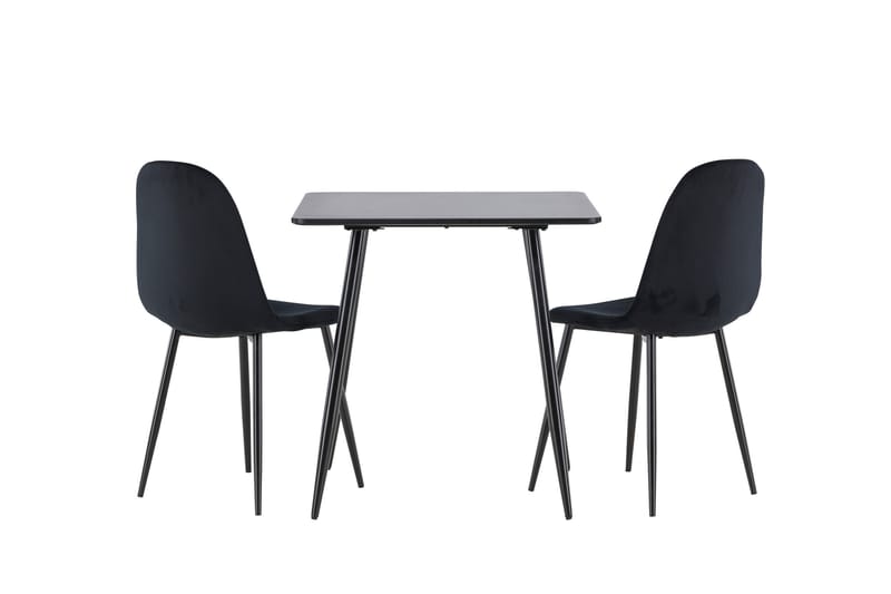 Polar Matgrupp 75 cm Kvadratisk med 2 Polar stolar - Svart/Svart - Möbler - Matplats - Matgrupp & matbord med stolar