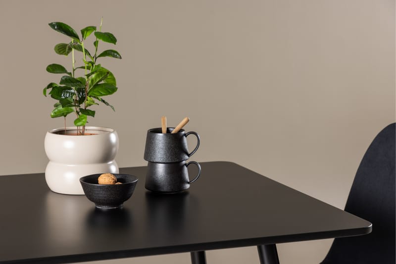 Polar Matgrupp 75 cm Kvadratisk med 2 Polar stolar - Svart/Svart - Möbler - Matplats - Matgrupp & matbord med stolar