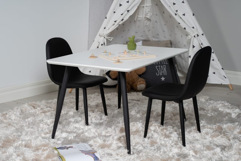 Polar Matgrupp 80 cm Rektangulär med 2 Polar stolar - Svart - Möbler - Matplats - Matgrupp & matbord med stolar