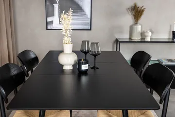 Polly Rektangulär Matgrupp 120 cm med 4 Silar Matstolar - svart/natur - Möbler - Matplats - Matgrupp & matbord med stolar