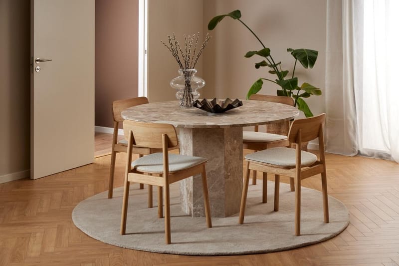 Prisa Runt Matbord i Marmor Sten 130 cm - Beige - Möbler - Matplats - Matbord & köksbord