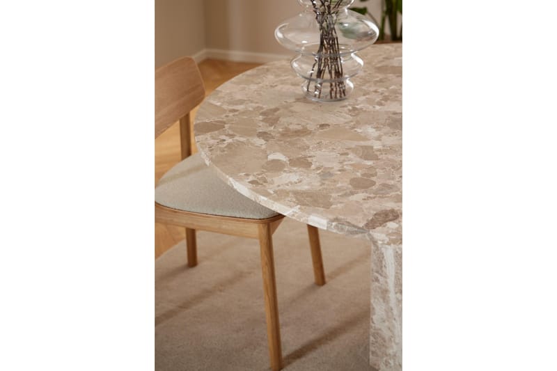 Prisa Runt Matbord i Marmor Sten 130 cm - Beige - Möbler - Matplats - Matbord & köksbord