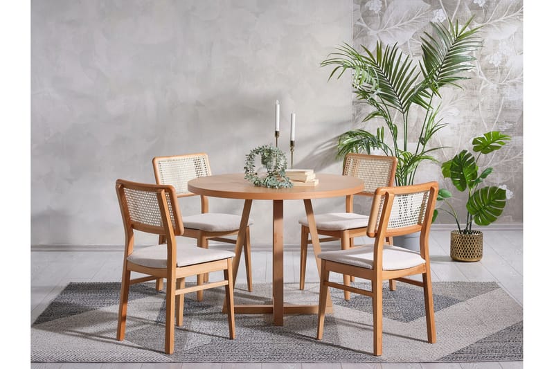 Puffin Matbord 100 cm Rund - Natur - Möbler - Matplats - Matbord & köksbord