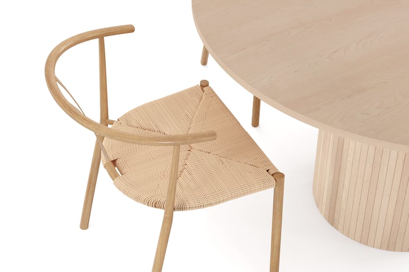 RAMSTA Bord 130 cm Rund + 4 AMATA Stolar Svart/Brun - Matgrupp & matbord med stolar
