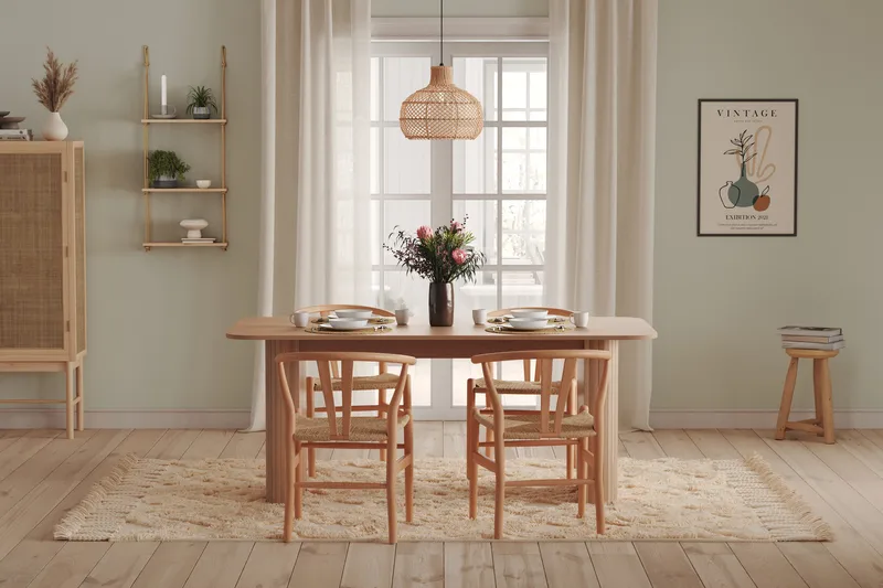 Kopparbo Matbord 180-240 cm Förlängningsbart - Ljust vitlaserat ekträ - Möbler - Matplats - Matbord & köksbord