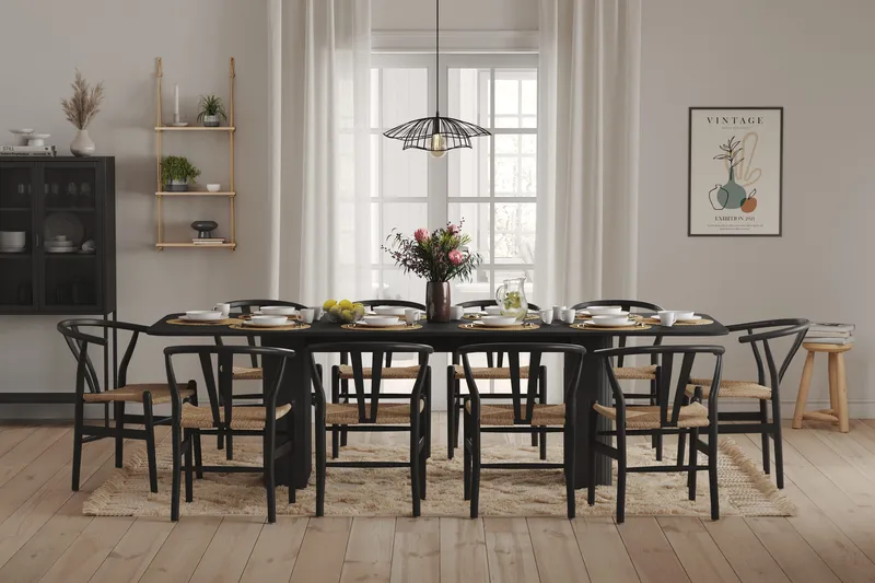 Kopparbo Matbord 200-260 cm Förlängningsbart - Svart trä - Möbler - Matplats - Matbord & köksbord