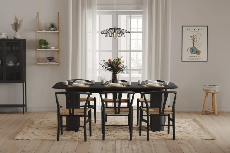 Kopparbo Matbord 200-260 cm Förlängningsbart - Svart trä - Möbler - Matplats - Matbord & köksbord