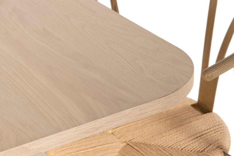 RAMSTA Matbord 200 cm Vit + 6 AMATA Stolar Brun - Matgrupp & matbord med stolar
