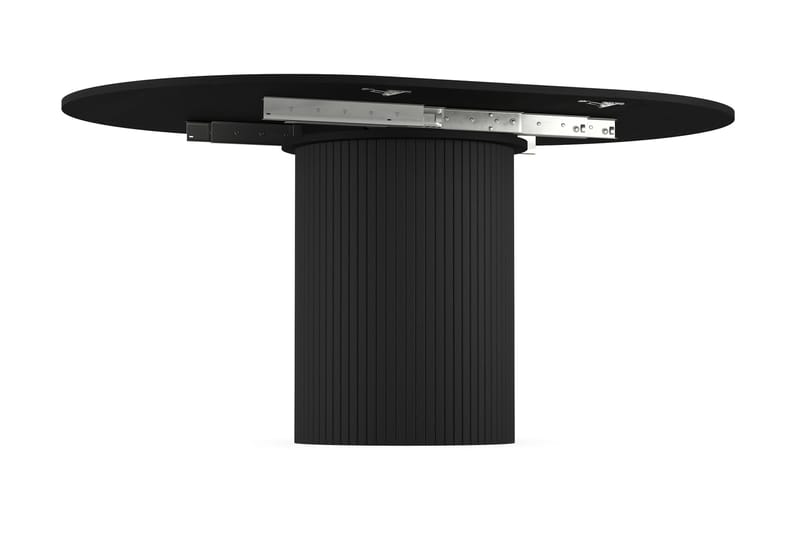 RAMSTA Matbord Runt 106 cm Svart Förlängningsbart - Svart trä - Bord - Matbord & köksbord