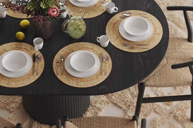 Kopparbo Matbord Runt 106-156 cm Förlängningsbart - Svart trä - Möbler - Matplats - Matbord & köksbord