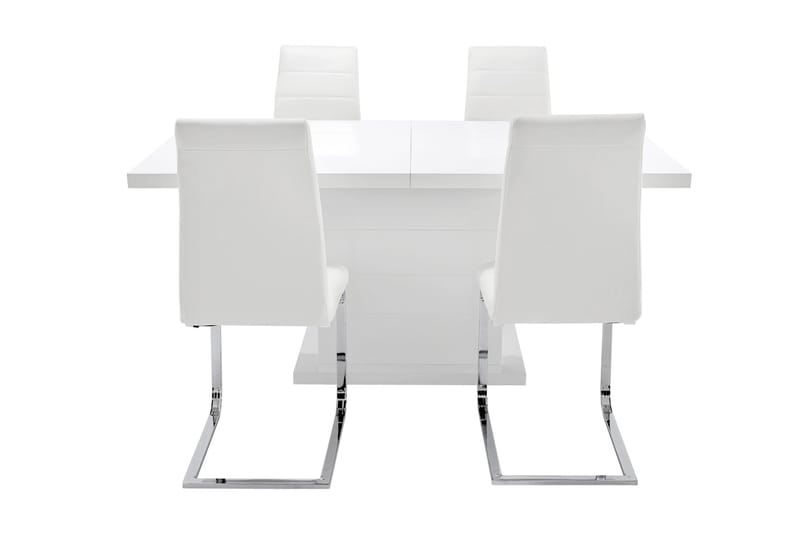 Ratliff Matgrupp 180 cm + 4 Sorado Stol - Vit/Krom - Möbler - Matplats - Matgrupp & matbord med stolar
