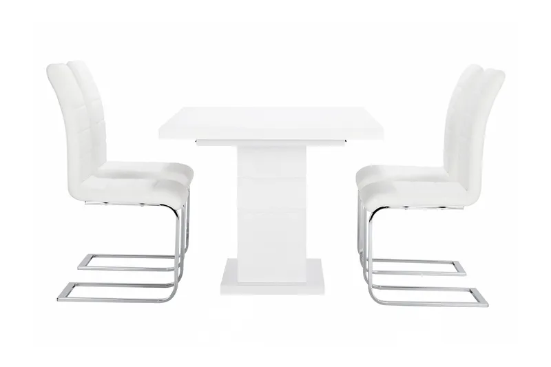 Ratliff Matgrupp 180 cm + 4 Sorado Stol - Vit/Krom - Möbler - Matplats - Matgrupp & matbord med stolar