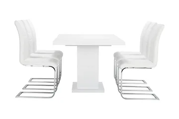 Ratliff Matgrupp 180 cm + 6 Sorado Stol - Vit/Krom - Möbler - Matplats - Matgrupp & matbord med stolar