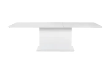 Ratliff Matgrupp 180 cm + 6 Stolar Förlängningsbart med illäggsskiva - Vit / Svart Pu / Krom - Möbler - Matplats - Matgrupp & matbord med stolar