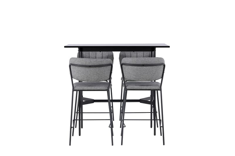 Rax Matgrupp 120 cm Rektangulär med 4 Bell stolar, Svart